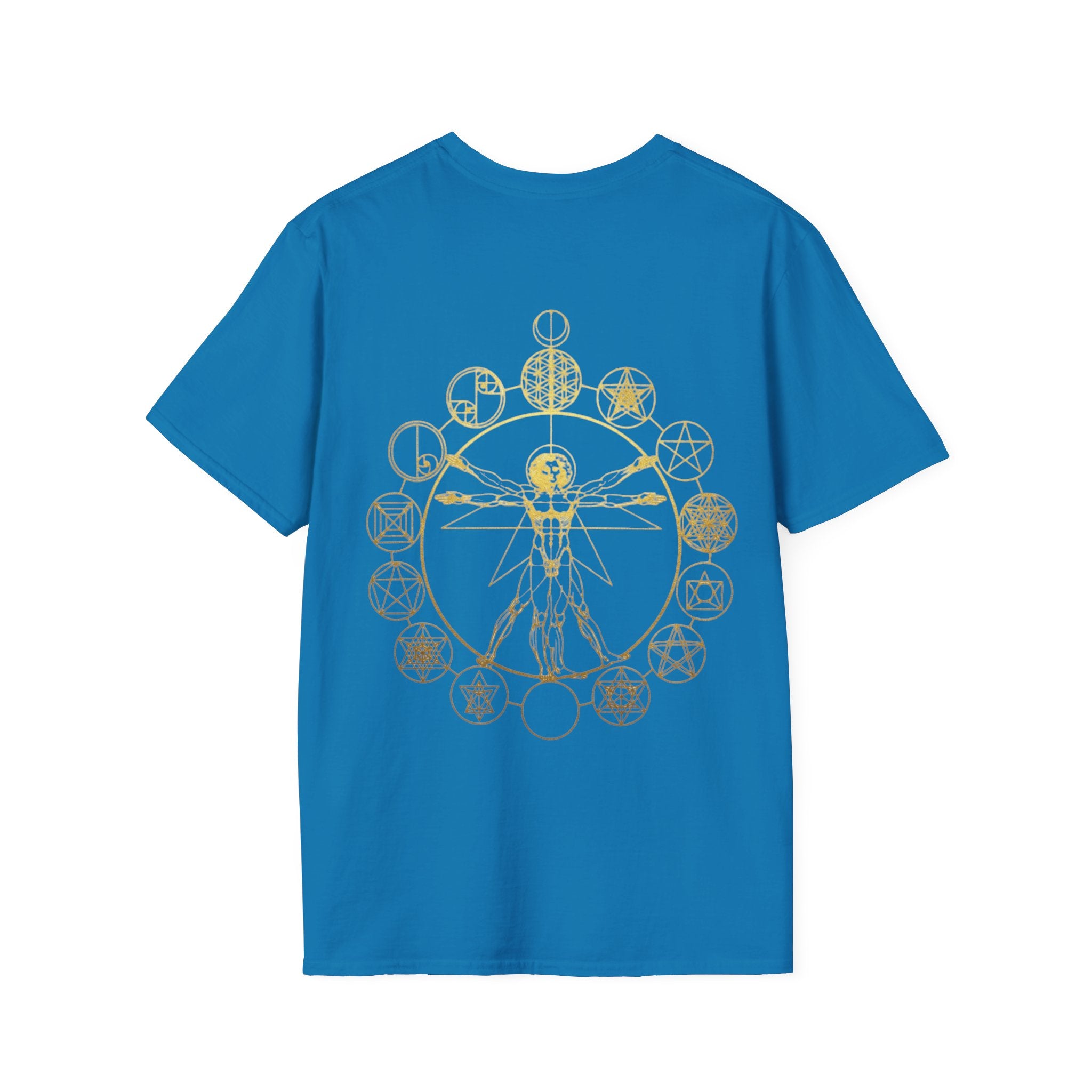 Vitruvian Man Sacred Geometry T-Shirt | Harmony & Divine Proportion