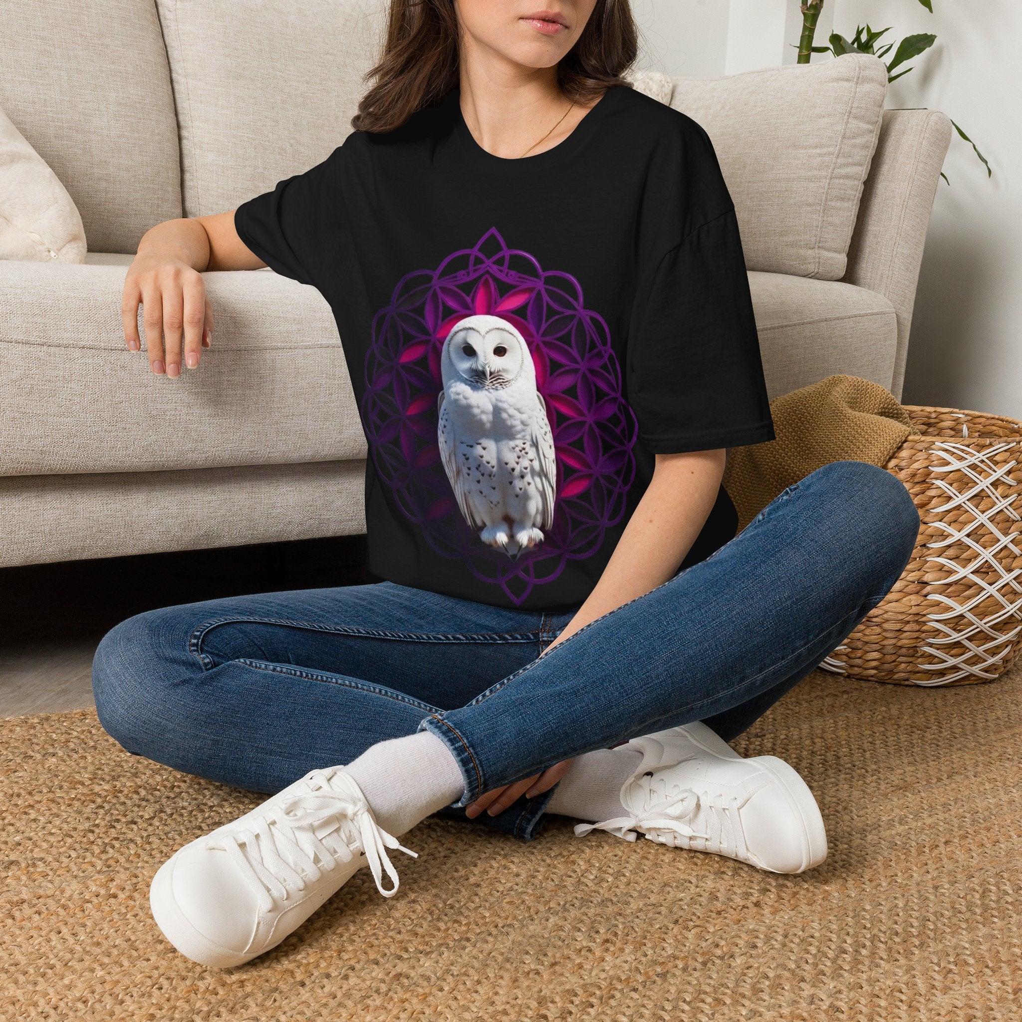 Flower Of life Owl T-Shirt | Third Eye Vision