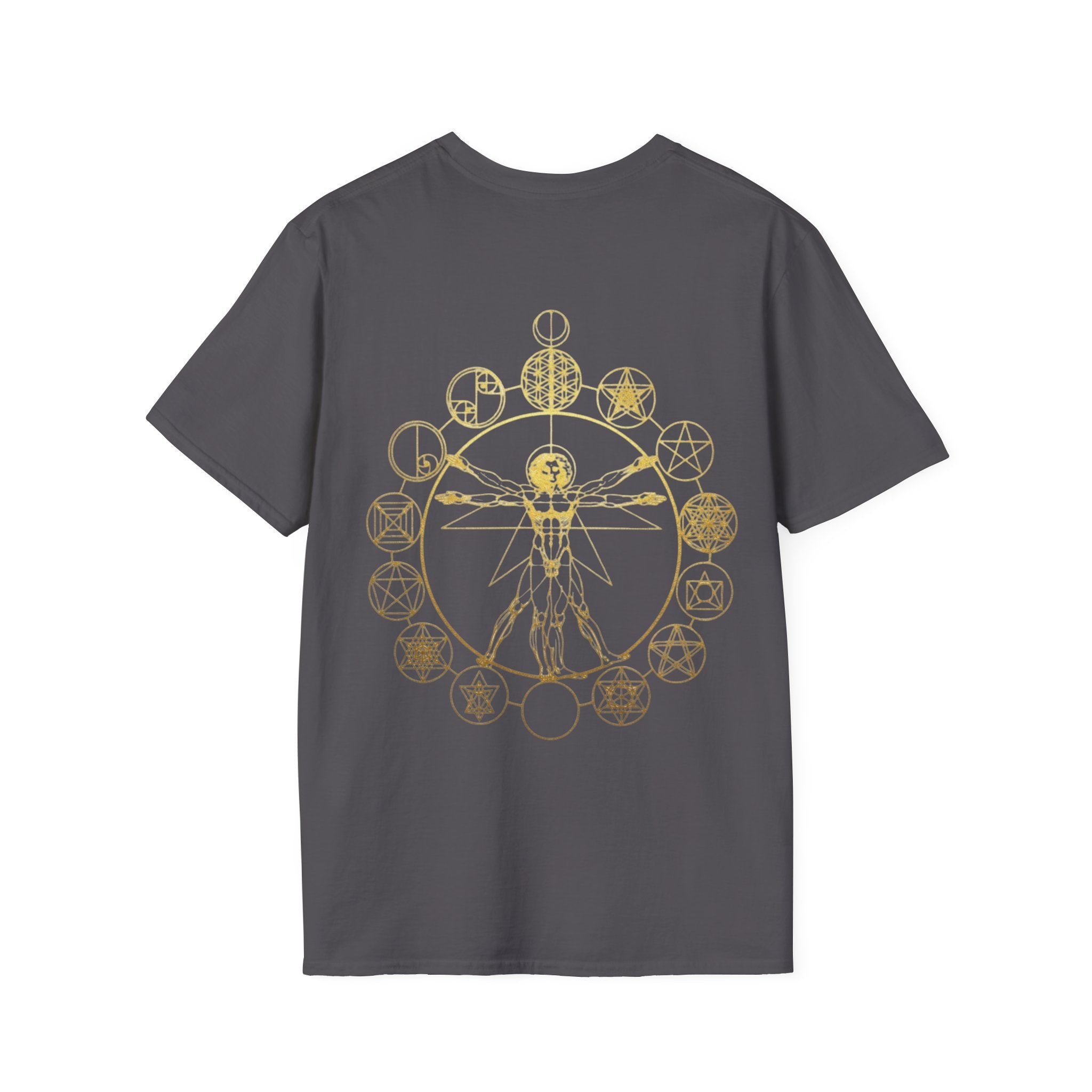 Vitruvian Man Sacred Geometry T-Shirt | Harmony & Divine Proportion