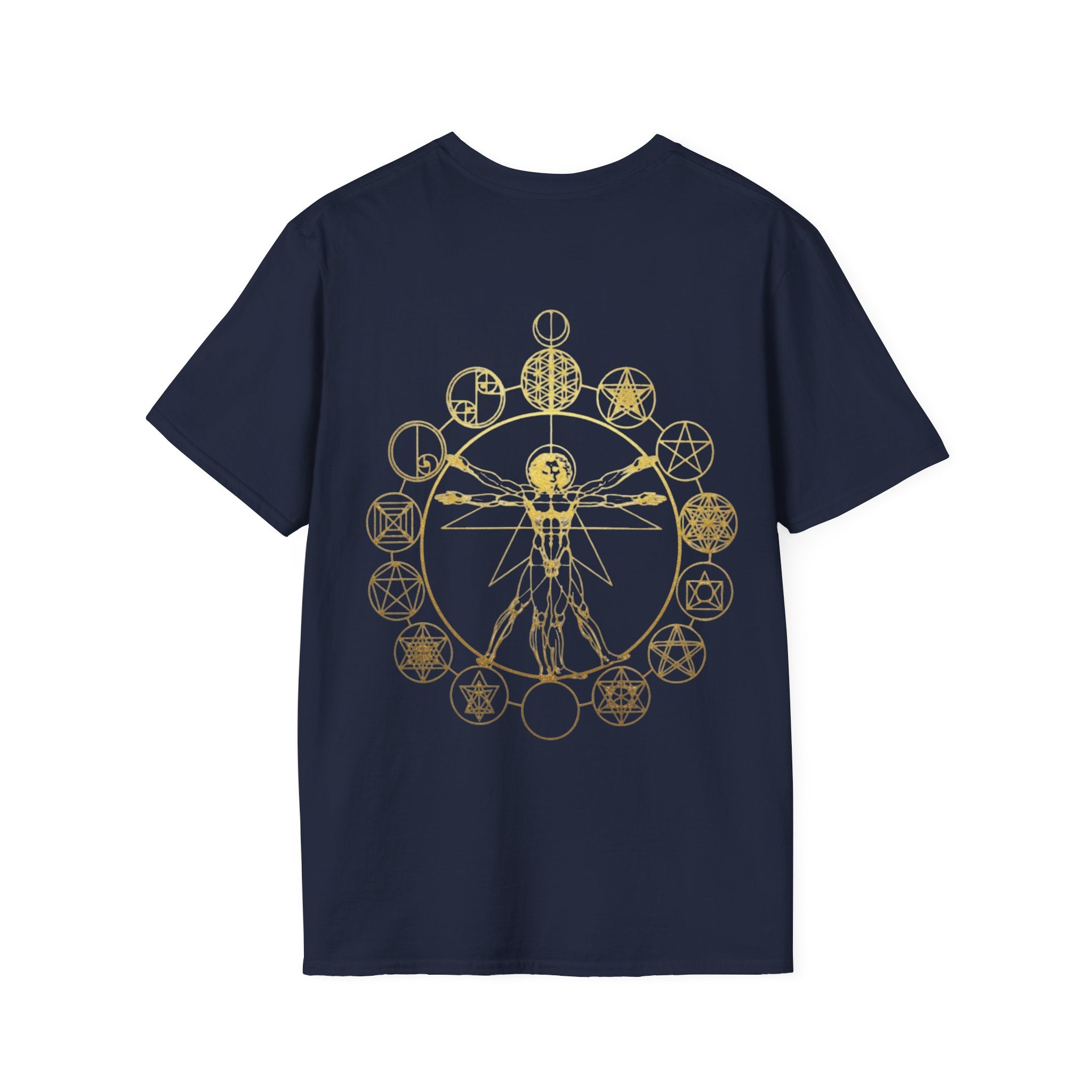 Vitruvian Man Sacred Geometry T-Shirt | Harmony & Divine Proportion
