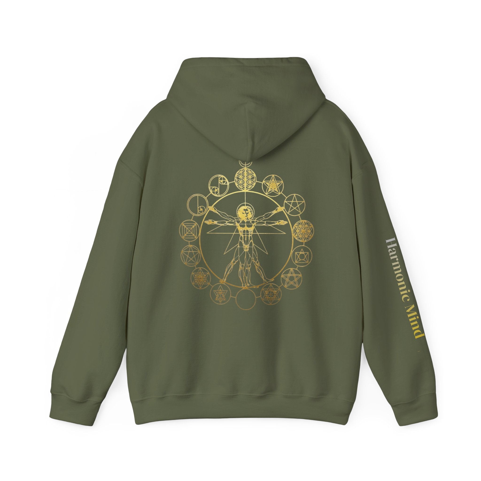 Vitruvian Man Sacred Geometry Hoodie | Divine Proportion & Cosmic Harmony