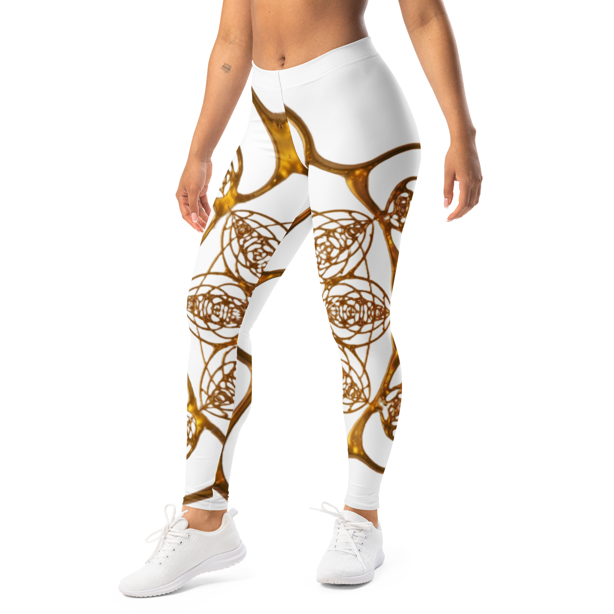 Golden Cymatics Printed Leggings