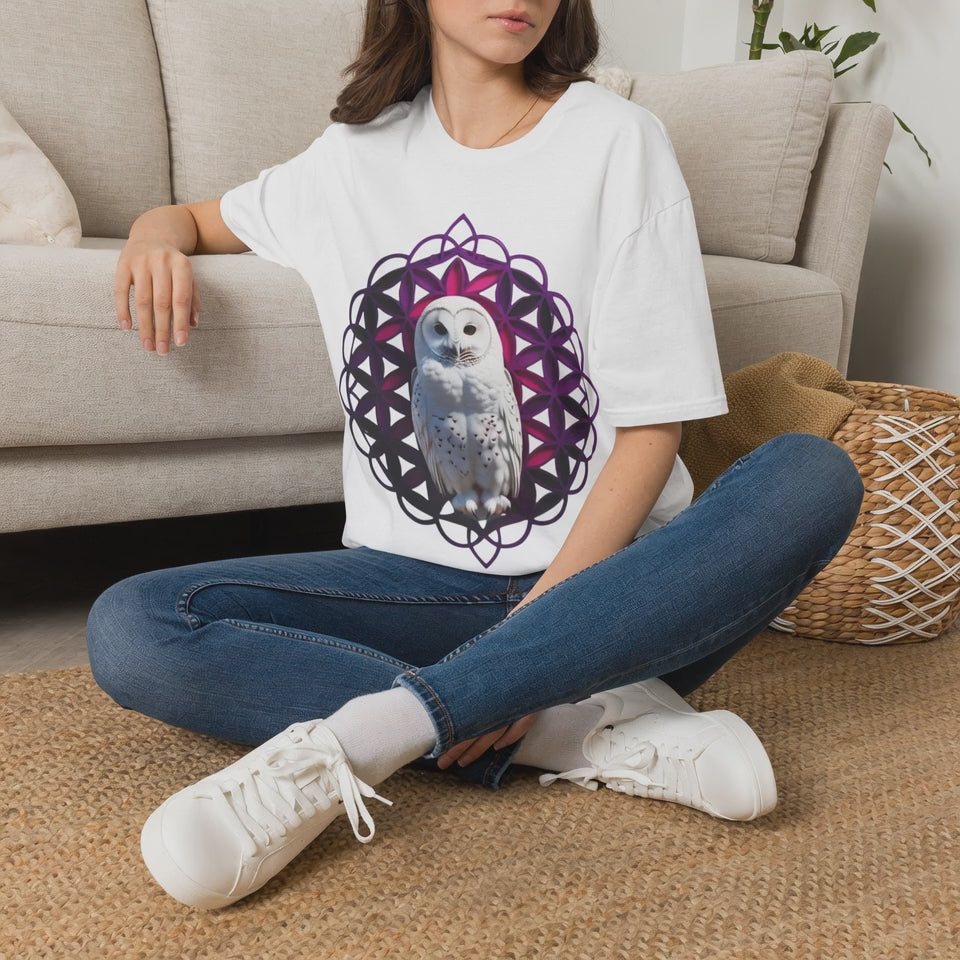 Flower Of life Owl T-Shirt | Third Eye Vision