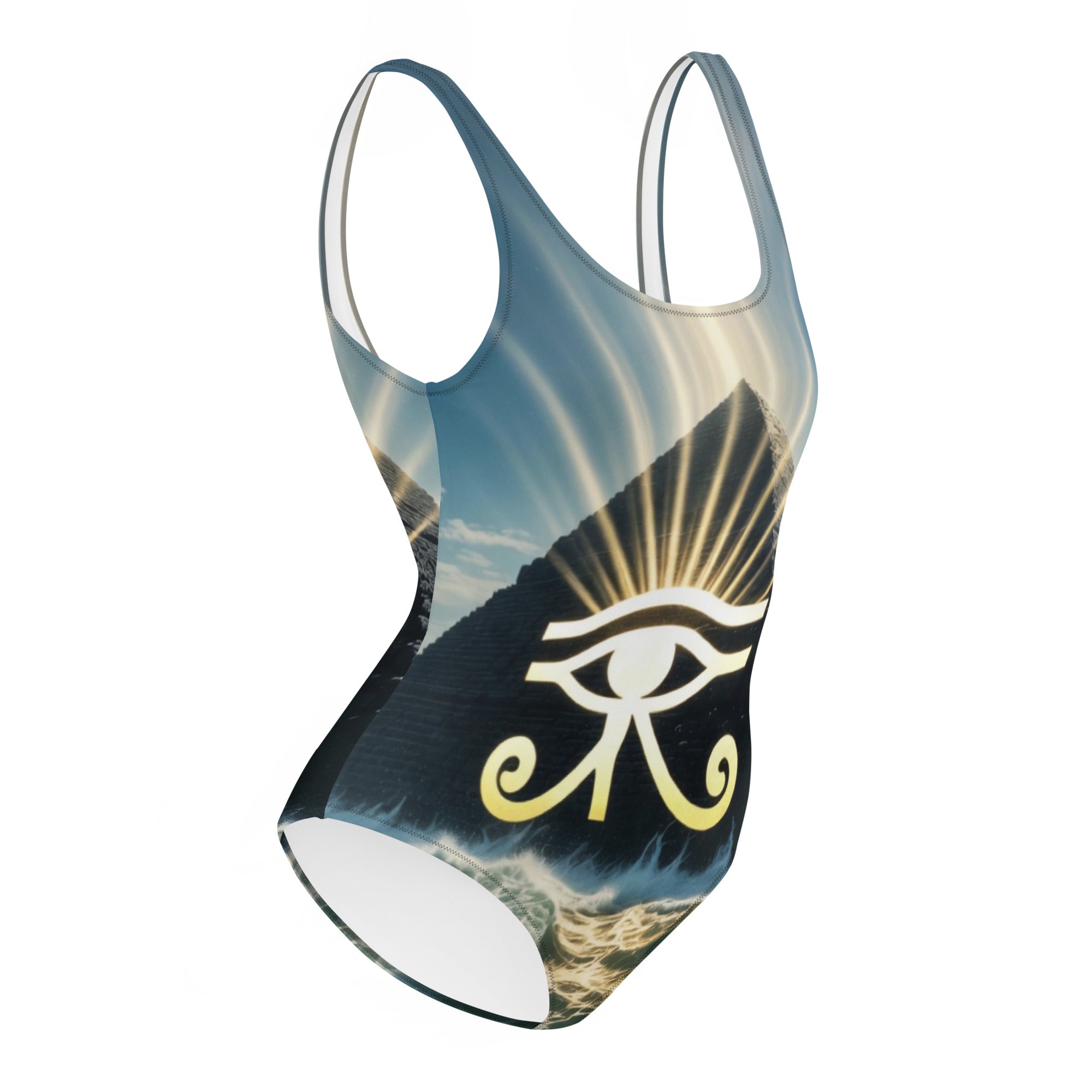 eye of horus one piece swimsuit side view